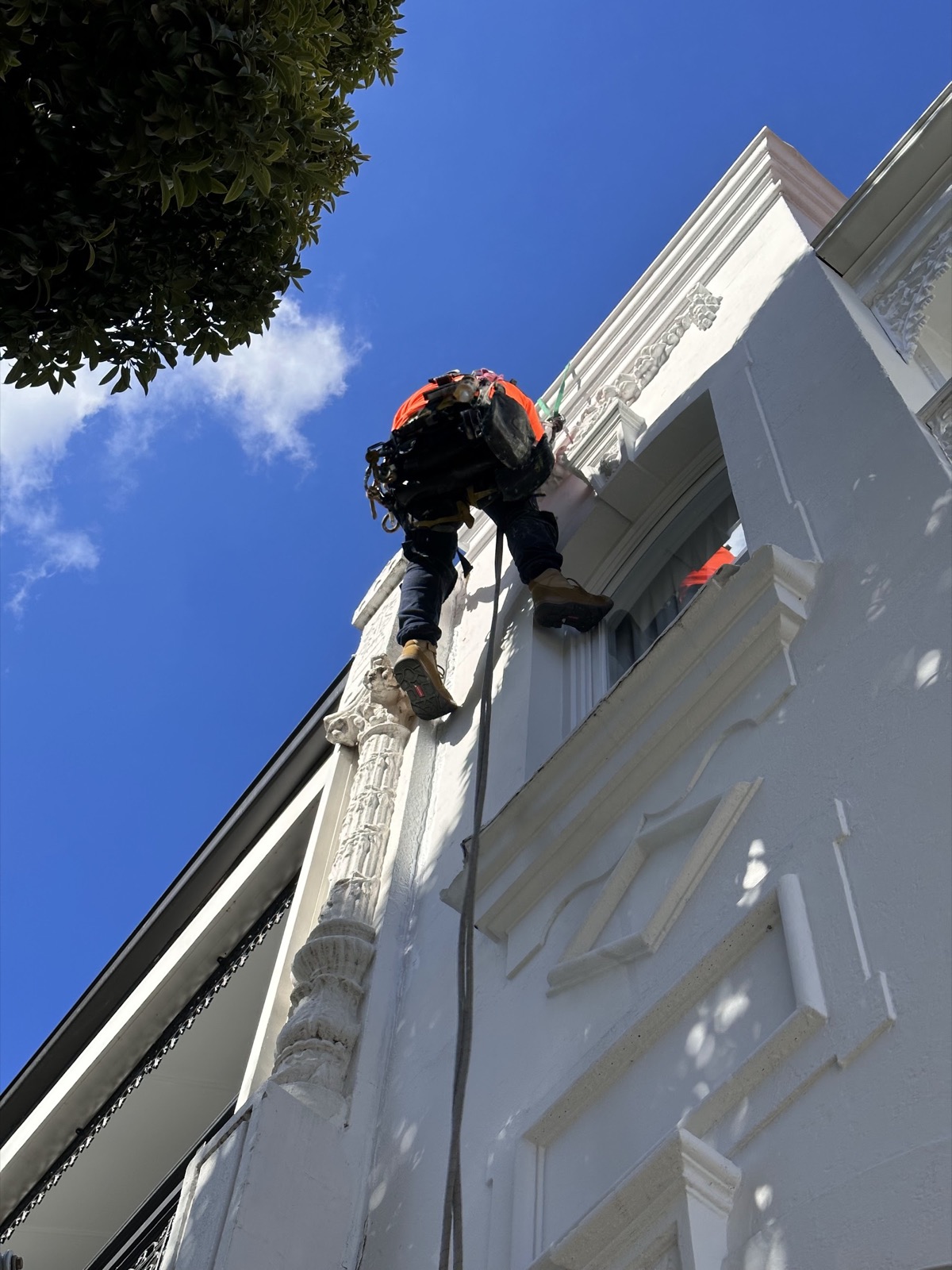 Rope access facade